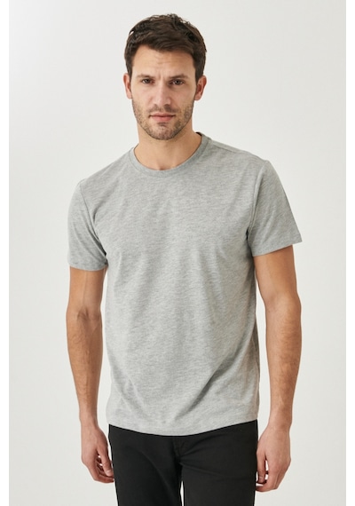 AC&Co / Altınyıldız Classics 4A4800000001GMJXS Slim Fit Bisiklet Yaka Pamuklu Erkek Tişört Gri Melanj