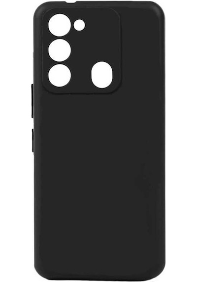 Mutcase - Tecno Uyumlu Spark 8c - Kılıf Mat Soft Esnek Biye Silikon - Siyah