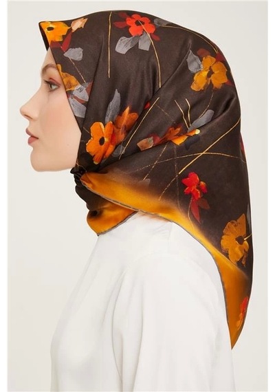 Armine Twill İpek Eşarp 23ka9048 53 Turuncu