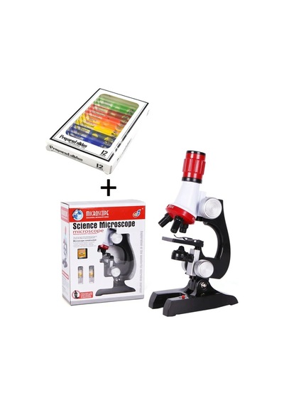 Eğitici Mikroskop Seti Çocuklar Ve Öğrenciler İçin Bilimsel Keşif 100x-1200x Zoom
