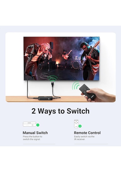 Hdmı Anahtarı 4k 3'ü 1 Arada Hdmı Ayırıcı Uhd Tv Çubuğu, Hdtv, Dizüstü Bilgisayar Ps4, X-box'ı Destekler