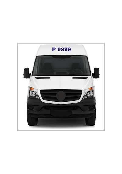 Servis Araçları Plaka Yazı Sticker Tavan-Sağ-Sol 3 Parça