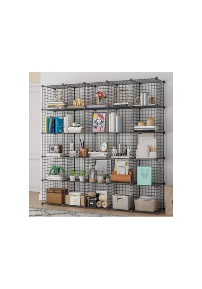 Tr 25 Bölmeli Metal Portatif Kitaplık Raf Dolap Organizer Genel