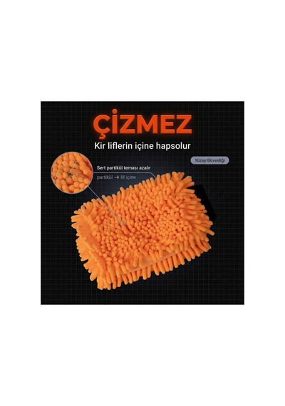 Mikrofiber Çift Taraflı Oto Yıkama Eldiveni Çizmez Yüksek Köpük Tutucu Schön Weiter