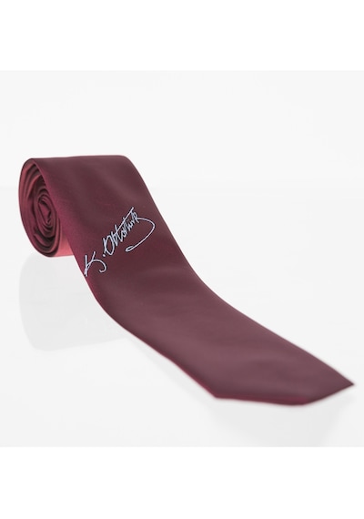 Gaffy Atatürk İmza Desenli Dokuma Bordo Kravat - Ak-25 Bordo