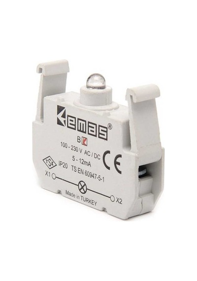 Emas BK Yedek LED'li 100-230V AC Kırmızı Sinyal Blok