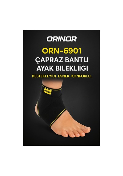 Orn-6902 Ortopedik Çapraz Bantlı Ayak Bilekliği Ayarlanabilir Cırtlı Destek Çok Renkli