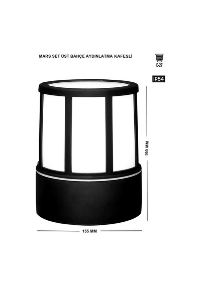 Tr Mars Tavan/set Üstü Bahçe Armatürü Kafesli Bahçe Lambaları Duvar Aplik Set Üstü Zita