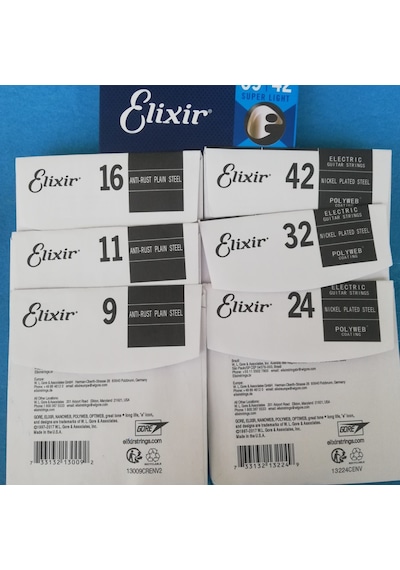 Elektro gitar teli Elixir SUPER LIGHT POLYWEB 09/42