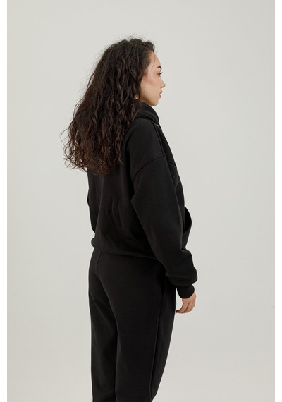 Airlife Bolder Fz.7 Kanguru Cepli Kadın Kapüşonlu Sweatshirt Siyah