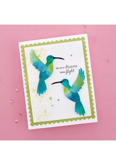 Papercrafts, Inc Clear Acyrlic Stamps By Bibi Cameron-hummingbird Sentiments