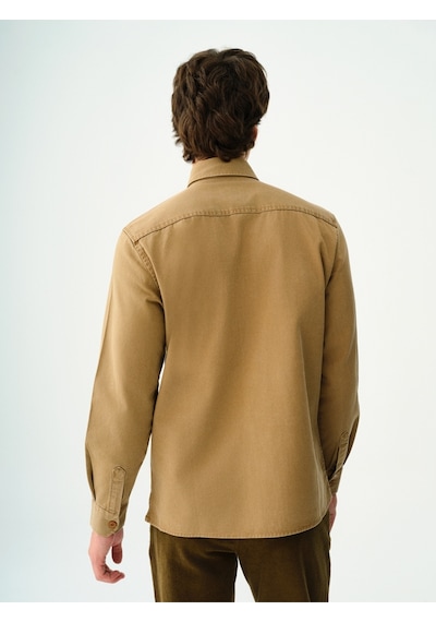 LOFT Relax Fit Erkek Gömlek U.kol Camel