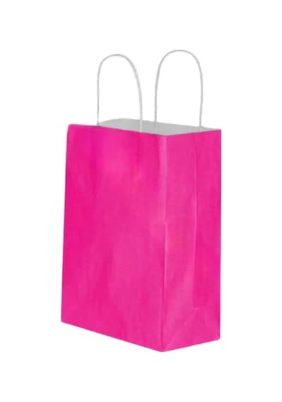 Fuşya Kraft Çanta Küçük Boy 18x8x24 Cm 25 Adet