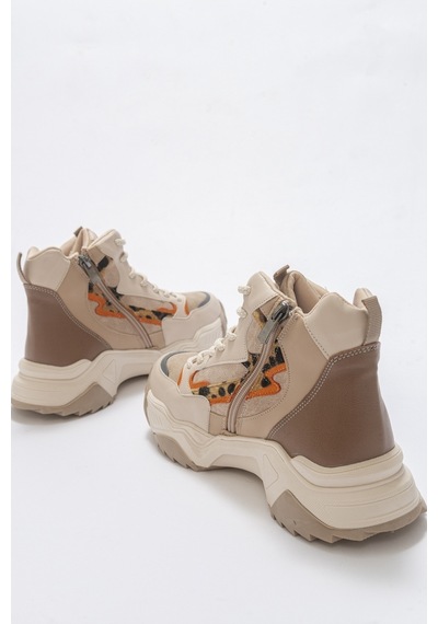 Luvishoes Olıvıa Bej Desenli Kadın Spor Bot Bej