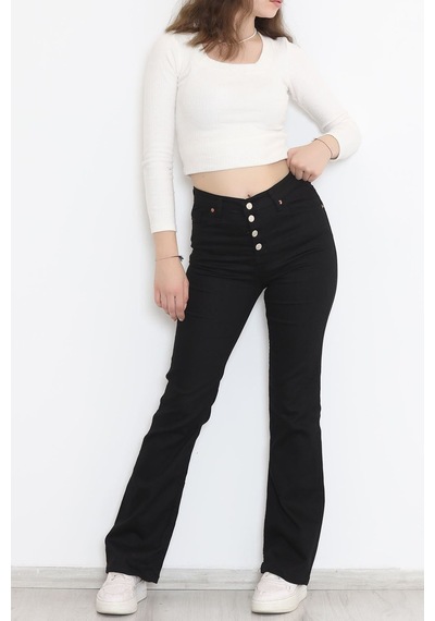 Mokashopin - İspanyol Paça Pantolon Siyah - 12275.1431. 001