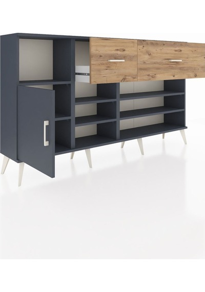 Arges Konsol 6 Raflı 2 Çekmeceli Tek Kapaklı 176x30x99 Antrasit-antrasit/çam Antrasıt/atlas Çam - Antrasıt Arges Konsol 6 Raflı 2 Çekmeceli Tek Kapaklı 176x30x99 Antrasit-antrasit/çam Antrasıt/atlas Çam - Antrasıt