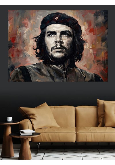 Che Guevara Karizmatik Portre Sanatı Dekoratif Kanvas - Mdf Ahşap Tablo