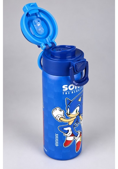 X Dekomus Lisanslı Sonic Küçük Boy Anaokul Çantası Ve 600 Ml Çift Fonksiyon Kapaklı Çelik Matara Seti 124-Pembe