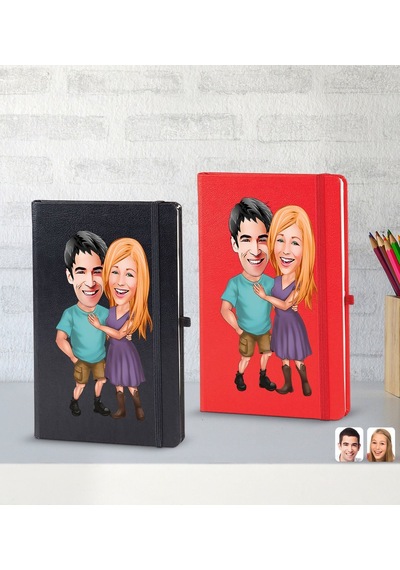 BK Gift Kişiye Özel Sevgililer Karikatürlü 2’li Defter Seti, Sevg