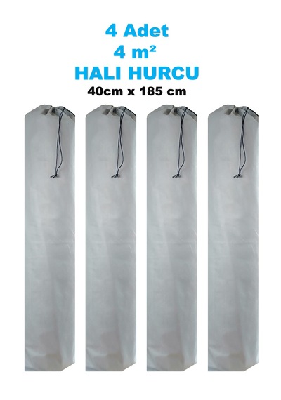 4 Adet 4m2 İçin Tela Kumaş Halı Hurcu 45x180 Ebat Bağcıklı Gri