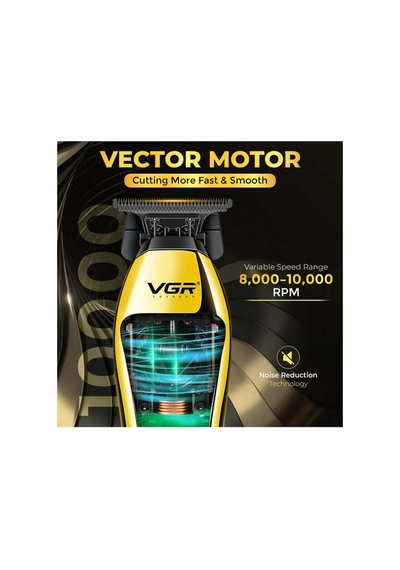 V-994 Vektör Motorlu Saç Sakal Kesme Makinesi 8000-10000 Rpm Dlc Bıçaklı Metal Şarjlı Tıraş Makinesi - Sarı