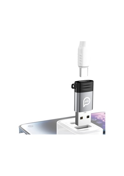 Piili Usb M - Type-c Jt206 Dönüştürücü Gri