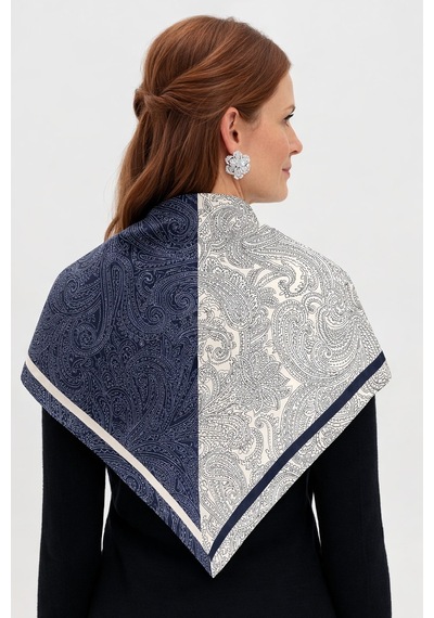 Tarzını Seç Lacivert Royal Fular / Bandana / Aksesuar / Şal / Eşarp 70x70