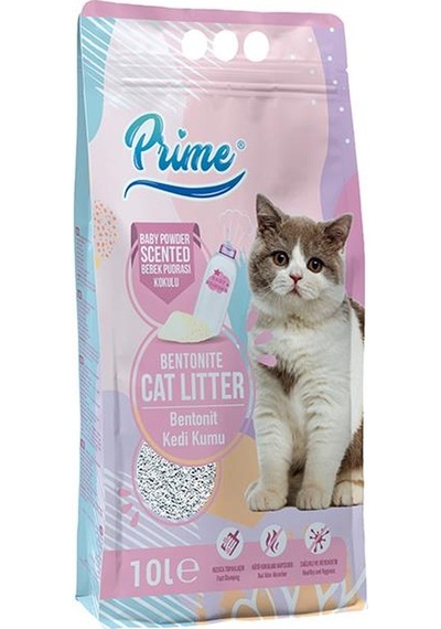 Prime Bebek Pudralı Kokulu Topaklaşan İnce Bentonit Kedi Kumu 10 L