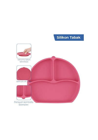 Babyjem 917 Silikon Beslenme Seti Silikon Kaşık Hediyeli Hediye Seti 3 Parça
