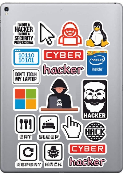 Hacker Sticker Seti Laptop Ajanda Pc Tablet Telefon Defter Etiket Bullet Journal Diğer