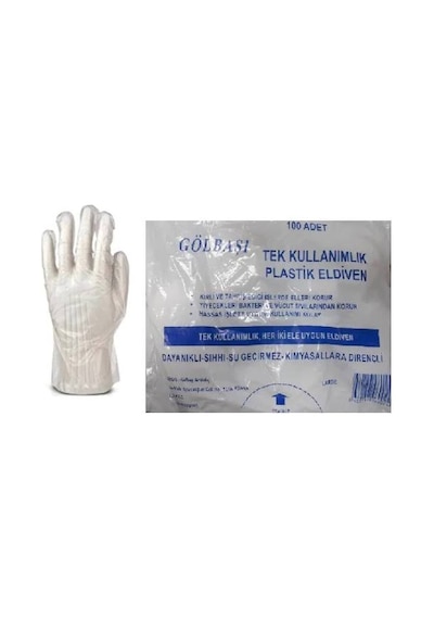 Gölbaşı Tek Kullanımlık Plastik Eldiven 10 x 100'lü