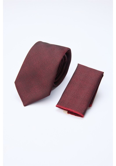İmza Bordo-siyah Desenli 7 Cm Kravat 1090260127 Bordo - Siyah