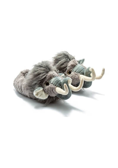 Twigy Mamut Kadın,Garson Boy Hayvanlı Panduf Gri 33/38 AA0603 Gri