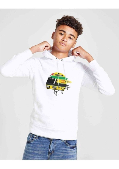 Tshirthane Formula F1 Ayrton Senna F1 Car Baskılı Unisex Çocuk Sweatshirt (528942219) Beyaz