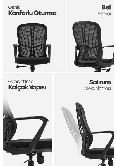 Tiran 3. Nesil Sekreter Koltuğu - Siyah Tiran 3. Nesil Sekreter Koltuğu - Siyah