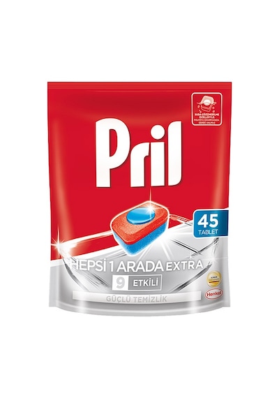Pril Hepsi Bir Arada Extra Bulaşık Makinesi Deterjanı 45 Tablet Pril Hepsi Bir Arada Extra Bulaşık Makinesi Deterjanı 45 Tablet