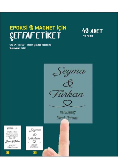 Epoksi Magnet Ve Şişe Etiketi 4x3 Cm 49 Adet