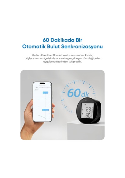 Tr Şımart Akıllı Termometre, Sıcaklık Ve Nem Ölçer, Uygulama Destekli