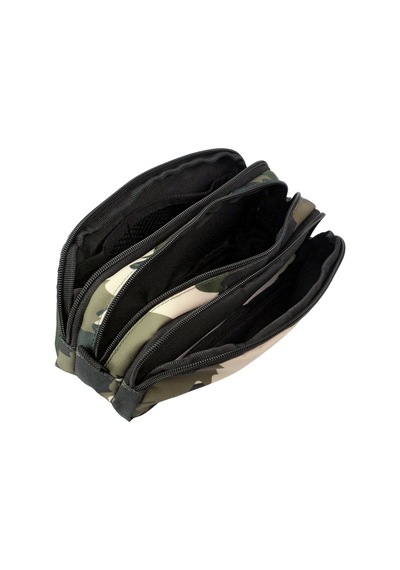Jacbag Trıple Pouch-üç Bölmeli Kalem Kutusu Triple Pouch-haki Camoflora renkli