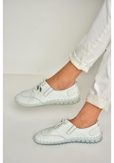 Fox Shoes U555130503 Beyaz Hakiki Deri Spor Ayakkabı Beyaz-hakiki Deri