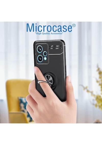 Realme 9 Pro Focus Serisi Yüzük Standlı Silikon Kılıf - Al3363