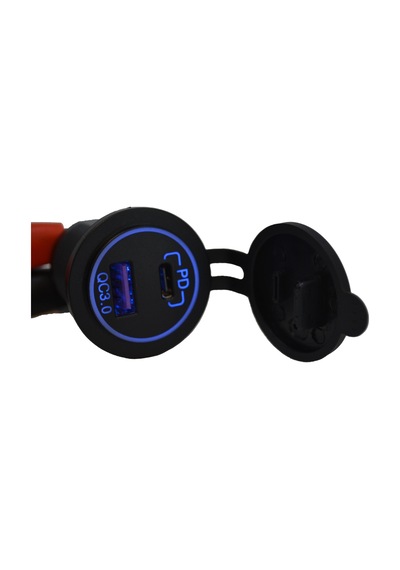 12v 24v Dc Usb Qc3.0 Type-c Pd Şarj Port Yuvarlak