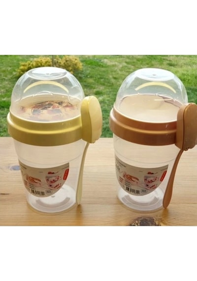 Qlüks Plastik 00812 Kaşıklı Yoğurt Kabı Tekli