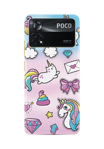 Xiaomi Poco X4 Pro 5g Kılıf Silikon Desen Özel Seri Unicorn Mektup 1800