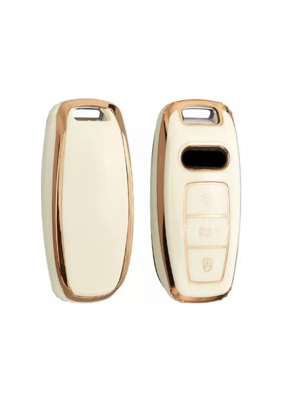 Gma Keys Lüx Audi A3 2021-2022 A6l A7 A8 Q8 E Tron C8 D5 Nano Anahtar Kılıfı Siyah Gold Altın Renk