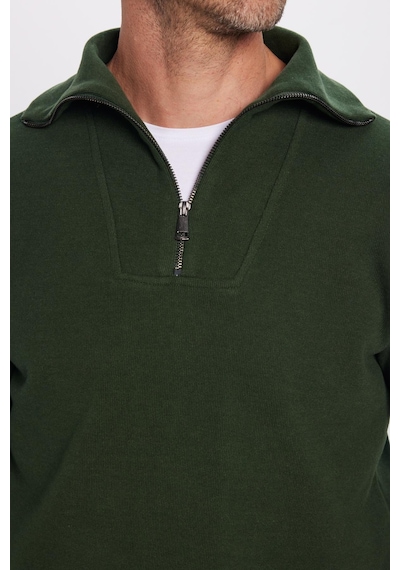 Tudors Unisex Relax Fit Rahat Kesim Fitilli Desenli Pamuklu Yarım Fermuarlı Yeşil Dik Yaka Sweatshirt-31990 Yeşil Tudors Unisex Relax Fit Rahat Kesim Fitilli Desenli Pamuklu Yarım Fermuarlı Yeşil Dik Yaka Sweatshirt-31990 Yeşil