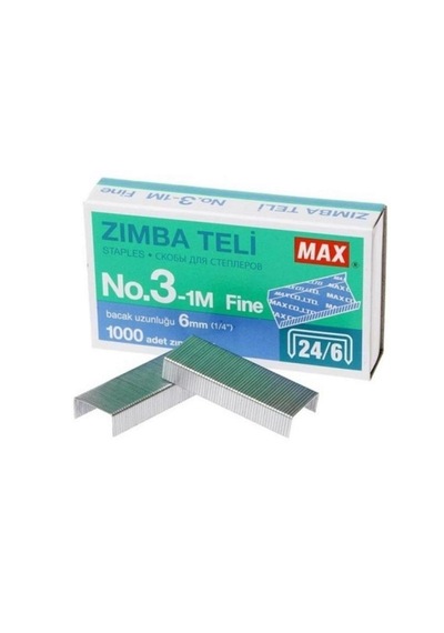 Max Zımba Teli Gümüş 24/6 No:3 1m 600302- 9 Adet