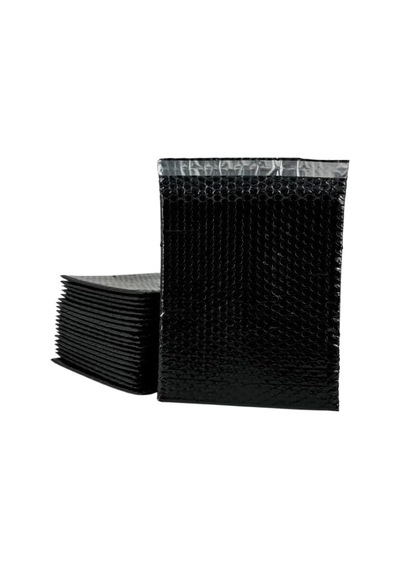 Siyah Bantlı Kapaklı Baloncuklu Torba, Balonlu Patpat Torba 15cm En X20cm Boy +5cm Kapak 100 Adet 1