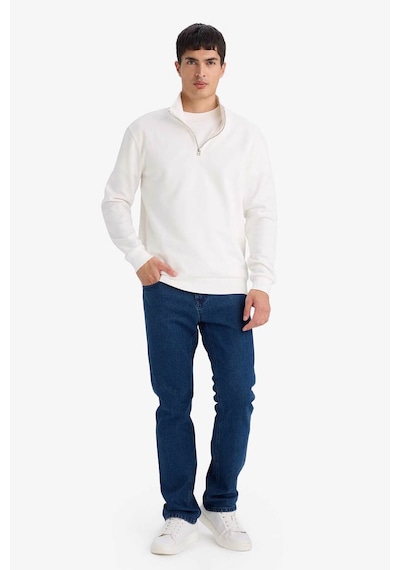 Defacto Dik Yaka Yarım Fermuarlı Sweatshirt F9323ax26spwt32 Beyaz-wt32