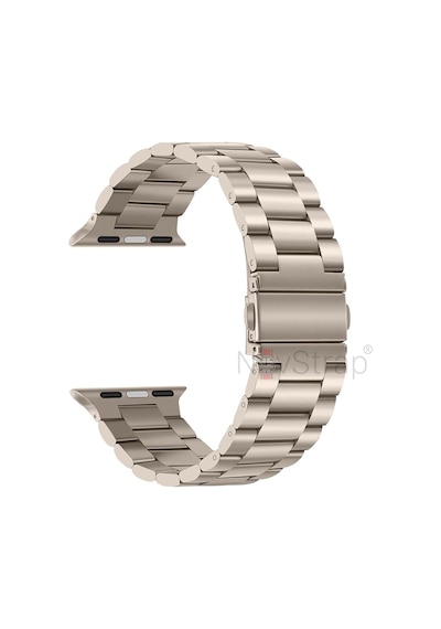 Novstrap Apple Uyumlu  Watch Seri 7/8 45mm Kordon Starlight Yıldız Işığı Klasik Metal Çelik Kordon